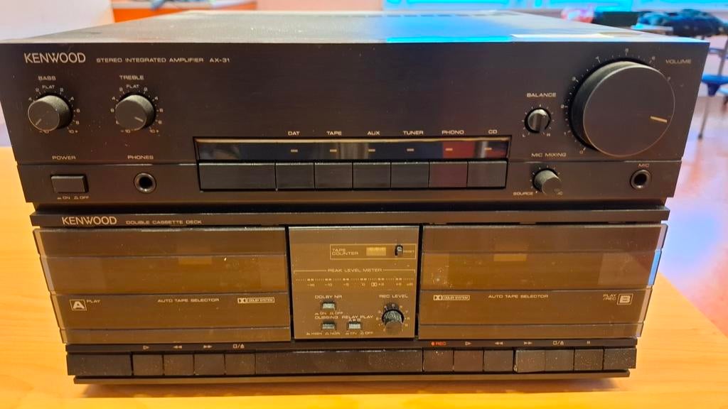Kenwood Dubbel Cassettedeck met Versterker, Ophalen, Gebruikt, Stereo, Minder dan 60 watt