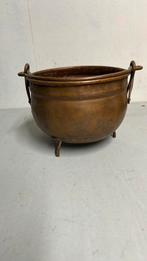 Antieke Koperen pot - ketel met hengsel, Antiek en Kunst, Ophalen of Verzenden