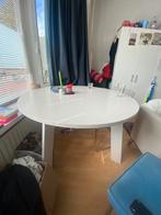 Witte rond eettafel, Huis en Inrichting, Tafels | Eettafels, Ophalen, Gebruikt, Rond, 100 tot 150 cm