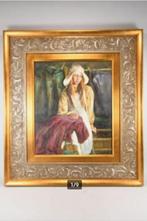 vintage schilderij `` Das Waschmädchen`` E. Zochel, Antiek en Kunst, Ophalen