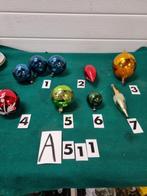 kerstboomhangers retro glas 4 stuks , [ a512, Diversen, Kerst, Ophalen of Verzenden