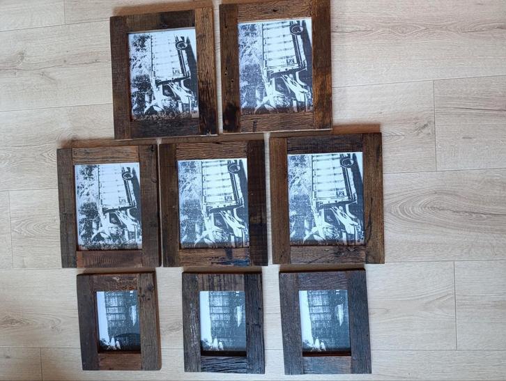 Old teak wagon fotolijsten verschillende modellen nieuw, Huis en Inrichting, Woonaccessoires | Lijsten, Nieuw, Minder dan 50 cm