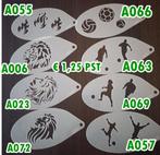 schminksjabloon voetballer bal leeuw vuur 1,25pst NIEUW, Hobby en Vrije tijd, Ophalen of Verzenden, Nieuw, Schmink, Overige