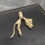 14 karaat gouden hanger panter massief, Ophalen of Verzenden, Zo goed als nieuw, Goud
