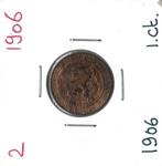 1 cent 1906 Wilhelmina (zie scans) 2, Postzegels en Munten, Munten | Nederland, Koningin Wilhelmina, Ophalen of Verzenden, 5 cent