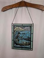 Glazen raamhanger met schildering van visser, Huis en Inrichting, Woonaccessoires | Wanddecoraties, Ophalen of Verzenden, Zo goed als nieuw
