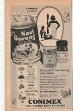 Retro reclame 1961 Conimex nasi goreng Chinese keuken, Verzamelen, Verzenden, Overige typen