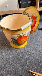 Emaille emmer met deksel, Huis en Inrichting, Emmers, Ophalen, Zo goed als nieuw, Kunststof, Met deksel