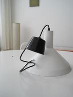 Retro witte hanglamp, Huis en Inrichting, Lampen | Hanglampen, Ophalen, Zo goed als nieuw, Metaal, Minder dan 50 cm
