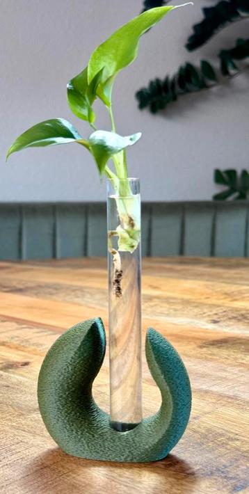 Planten stekbuisje van glas incl houder (3D geprint) beschikbaar voor biedingen