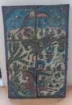 Antiek tegeltableau Iran jachttafereel met 2 ruiters, Antiek en Kunst, Antiek | Wandborden en Tegels, Ophalen