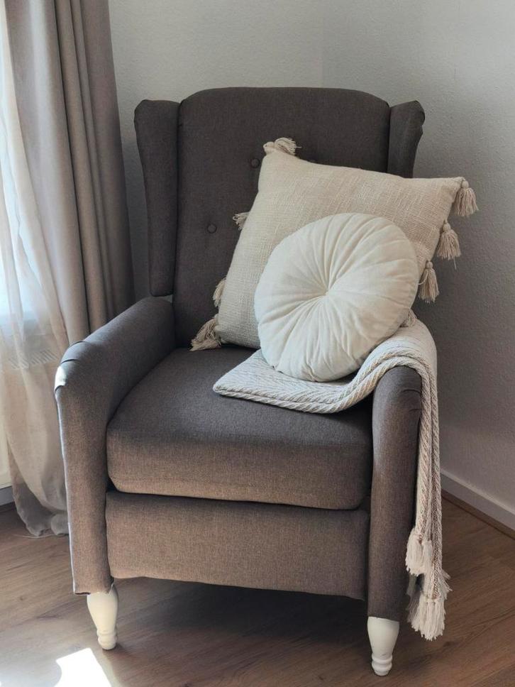 Elektrische massagestoel met verstelbare rugleuning, Huis en Inrichting, Fauteuils, Gebruikt, Hout, Stof, 75 tot 100 cm, 75 tot 100 cm