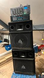 Geluidsset speakers versterker mengpaneel, Overige merken, Ophalen of Verzenden, Zo goed als nieuw, 120 watt of meer