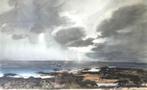 Jan Burgerhout - Donkere wolken kustgezicht - Gemengde techn, Ophalen