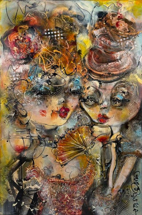 Theater - Guy Olivier - 100% olieverf, Antiek en Kunst, Kunst | Schilderijen | Modern, Ophalen