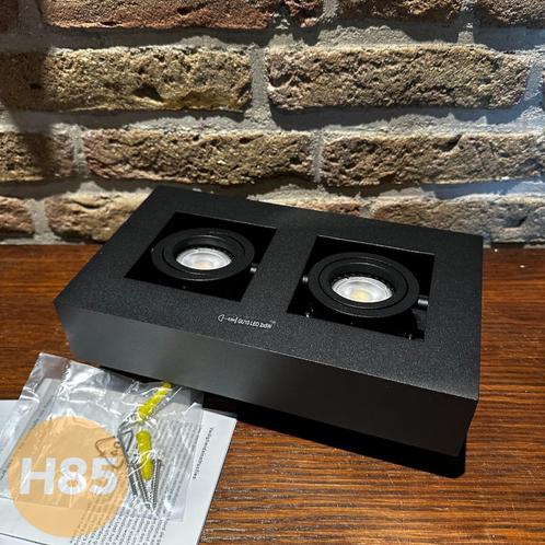 Lucide XIRAX plafondspots LED dimbaar GU10-2x5W zwart, Huis en Inrichting, Lampen | Plafondlampen, Nieuw, Metaal, Ophalen of Verzenden