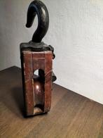 Grote antieke scheepskatrol / hijsblok, Ophalen of Verzenden