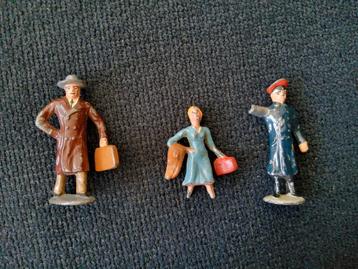 3 Vintage TINNEN figuurtjes voor modelbouw trein beschikbaar voor biedingen