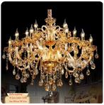 Chique Designer Kroonluchter 18 Armen Amber Gold Incl. Led's, Ophalen of Verzenden, Nieuw