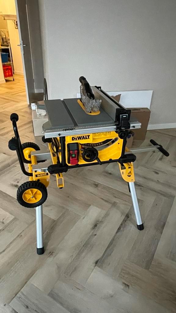 Tafelzaag DeWalt DWE7485 + onderstel DE7400, Doe-het-zelf en Verbouw, Gereedschap | Zaagmachines, Nieuw, Overige typen, 1200 watt of meer