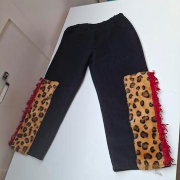 Zwarte broek met luipaardprint cowboy broek 116 beschikbaar voor biedingen