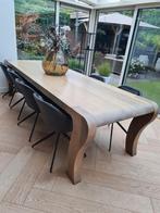 Massief grijs eiken eetkamertafel 310x100, Huis en Inrichting, Tafels | Eettafels, Ophalen, Eikenhout, 200 cm of meer, 50 tot 100 cm