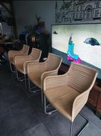 Design Eetkamerstoelen met Chrome Onderstel, Ophalen, Gebruikt, Bruin, Design