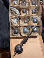 Oude kerstballen glas met piek vintage zilver stille nacht, Diversen, Kerst, Ophalen of Verzenden, Zo goed als nieuw