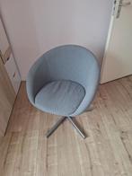 Grijze fauteuil met draaivoet - Stijlvolle zitplaats, 75 tot 100 cm, Ophalen of Verzenden, Zo goed als nieuw, Stof