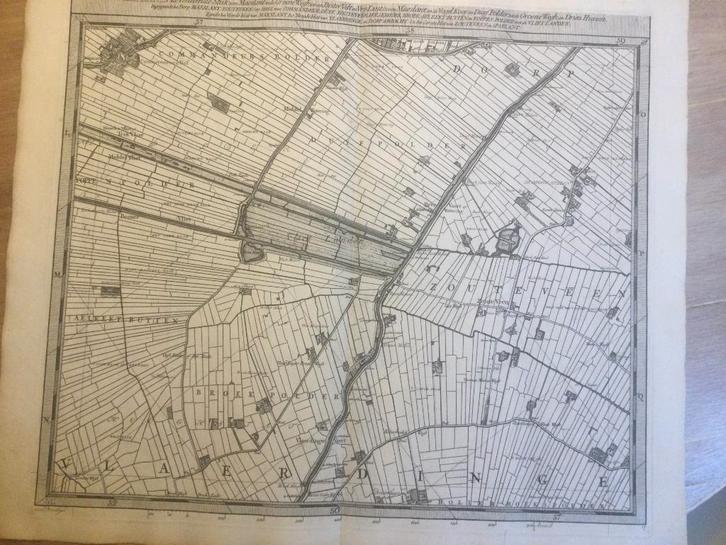 Vlietlanden,  Delfland, 1712. Cruquius, Zeldzaam, Antiek en Kunst, Kunst | Etsen en Gravures, Verzenden