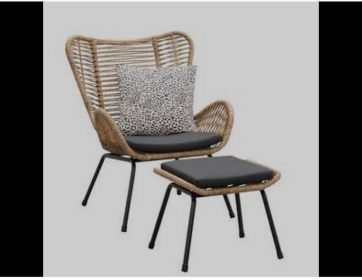 GEZOCHT: VOETENBANKJES!!, Tuin en Terras, Tuinstoelen, Zo goed als nieuw, Wicker, Ophalen of Verzenden