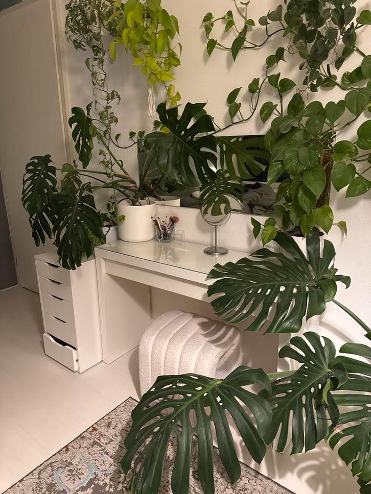 Ikea Malm kaptafel met ladebakjes, Huis en Inrichting, Tafels | Kaptafels, Zo goed als nieuw, 100 tot 150 cm, 100 tot 150 cm, Hout