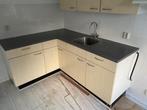 Keukenelement met spoelbak hoekkeuken, Huis en Inrichting, Ophalen, Gebruikt, 100 tot 150 cm, Beige