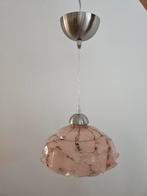 Vintage roze opaline hanglamp, Ophalen, Zo goed als nieuw, Glas, Minder dan 50 cm