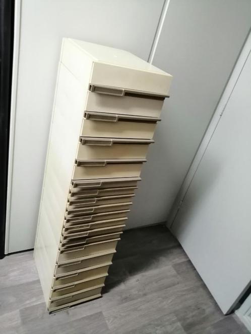 Vintage hard kunststof ladenset, Huis en Inrichting, Kasten | Roldeurkasten en Archiefkasten, Gebruikt, 100 tot 150 cm, Minder dan 50 cm