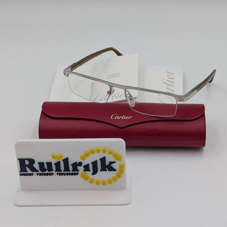 Cartier Vintage 2001 Titanium woodlook bril - Met doosje, Sieraden, Tassen en Uiterlijk, Zonnebrillen en Brillen | Heren, Zo goed als nieuw