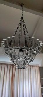 Unieke kroonluchter van flessen, Huis en Inrichting, Ophalen of Verzenden, Gebruikt, Glas, Industrieel