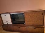 Midcentury dressoir kast ladekast vintage 45/52×b215×h113, Huis en Inrichting, Kasten | Dressoirs, Ophalen, Gebruikt, Glas, 200 cm of meer