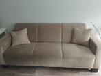 Bank en fauteuil van pronto wonen zand/beige, Huis en Inrichting, Ophalen, Driepersoons, 75 tot 100 cm, Zo goed als nieuw