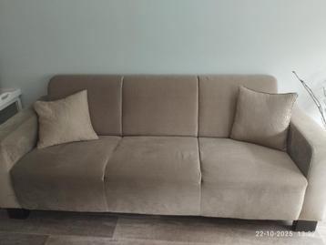Bank en fauteuil van pronto wonen zand/beige beschikbaar voor biedingen