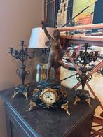 Antieke franse pendule met kandelaars, Antiek en Kunst, Antiek | Klokken, Ophalen