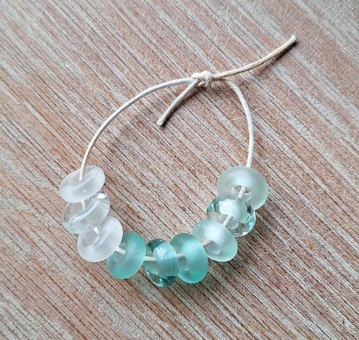 9 x handgemaakte kraal van gerecycled glas, past op pandora, Hobby en Vrije tijd, Kralen en Sieraden maken, Nieuw, Kraal, Verzenden