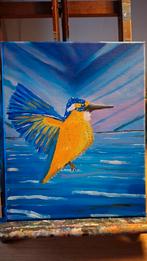 IJsvogel Olieverf Schilderij 24x30, Ophalen of Verzenden