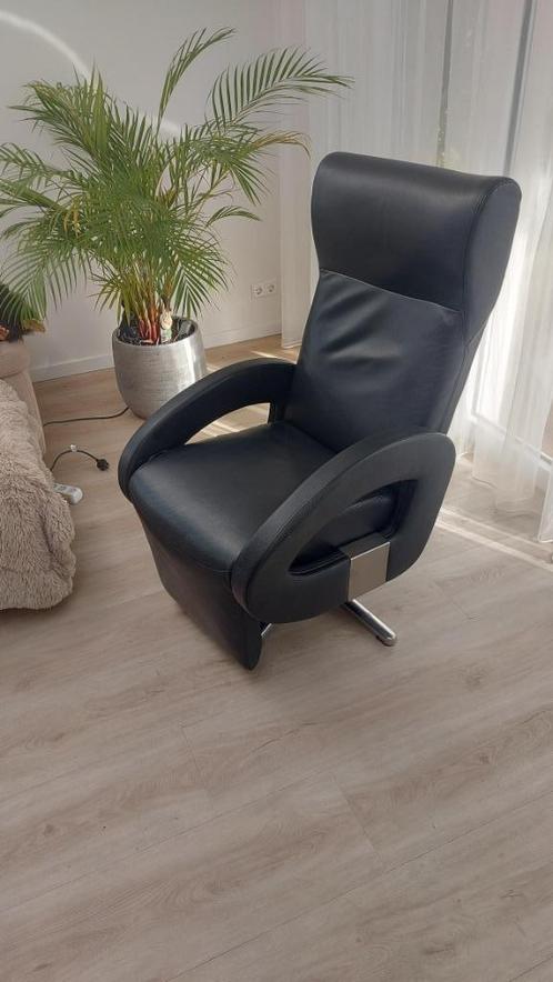 Relax Fauteuil leer draaibaar accu, Huis en Inrichting, Fauteuils, Gebruikt, Leer, 50 tot 75 cm, Minder dan 75 cm, Ophalen