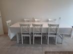 Eettafel met stoelen, Huis en Inrichting, Tafels | Eettafels, Ophalen, Gebruikt, 200 cm of meer, 50 tot 100 cm