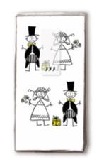 Zakdoekjes bruidspaar, trouwen, just married, huwelijk, lief, Robanjer, Nieuw, Ophalen of Verzenden, Info@robanjer.nl