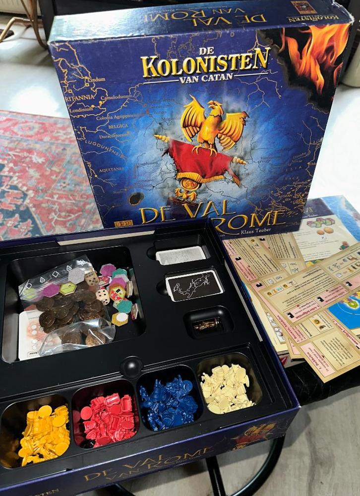 Bordspel - de val van rome- catan klaus teuber zgan, Hobby en Vrije tijd, Gezelschapsspellen | Bordspellen, Zo goed als nieuw