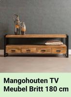Mango houten industriueel tv -meubel, Ophalen, 150 tot 200 cm, Zo goed als nieuw, Minder dan 100 cm