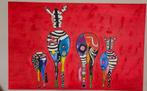 Vrolijk gekleurd zebra schilderij, Ophalen