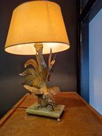 Prachtige Vintage Tafellamp Met vergulde Haan, Ophalen of Verzenden, Zo goed als nieuw, 50 tot 75 cm